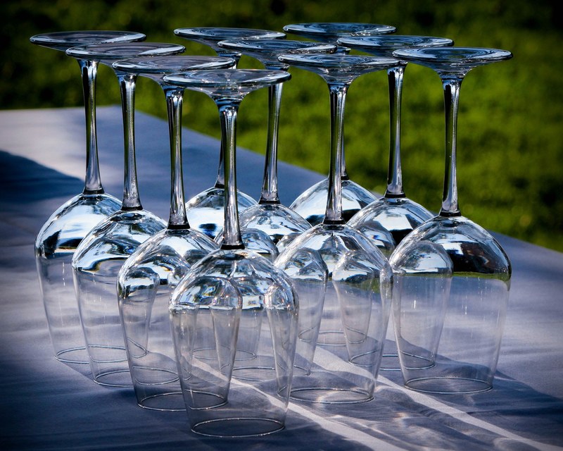 wine glasses stemware crystal reception party 4k