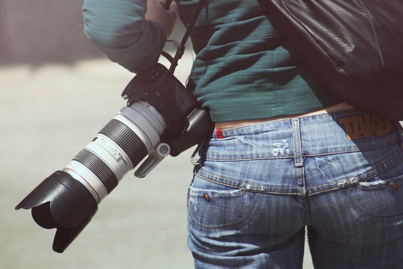 woman photographer sexy butt behind bums bottom 4k
