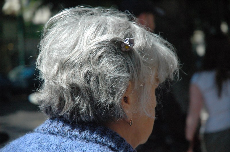 woman senior citizens female head hair gray grey 4k