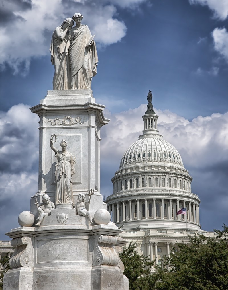 washington d c statue sculpture the peace monument 4k