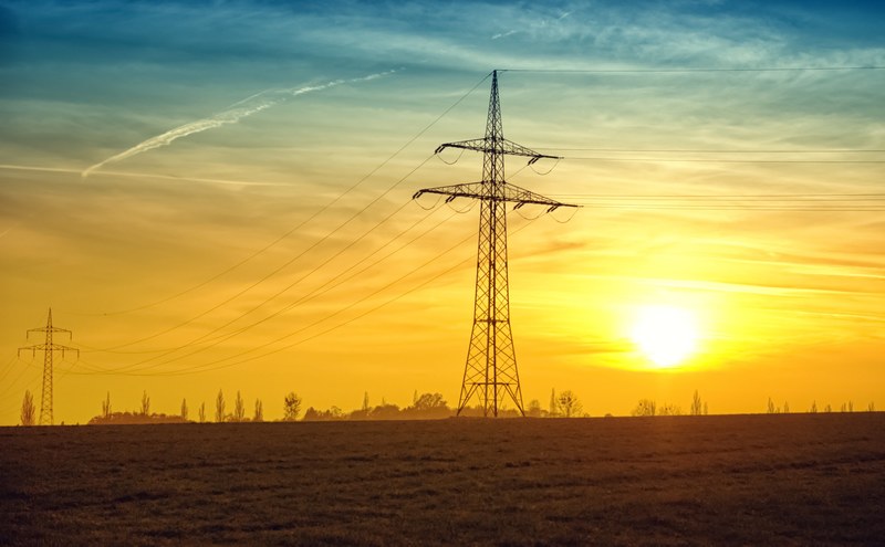 twilight power lines evening evening sun sun 4k