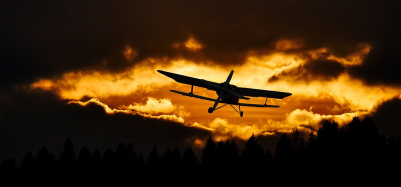travel fly aircraft sky sunset mood double decker 4k