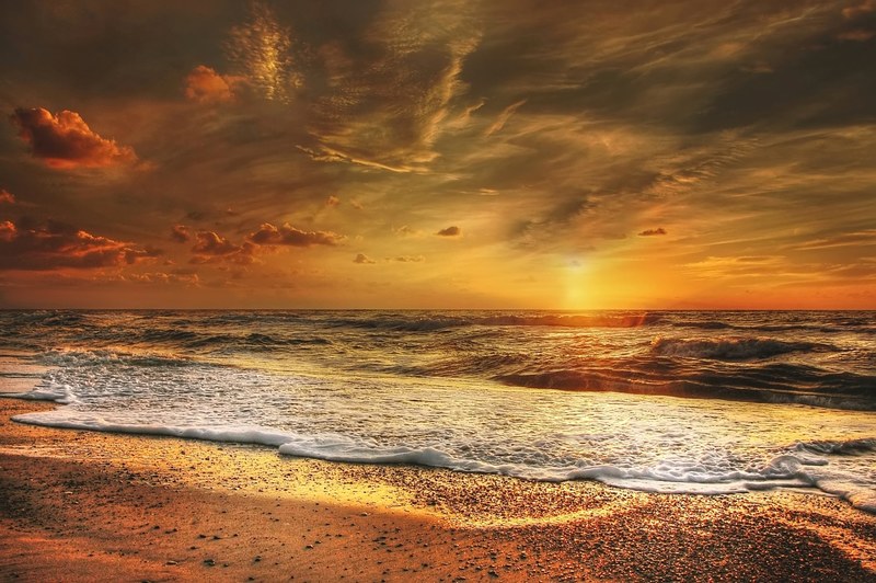 sunset north sea sea abendstimmung beach coast 4k
