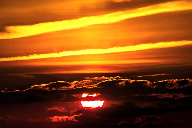 sunset sun setting sun abendstimmung clouds 4k