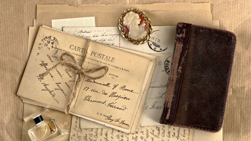 vintage, notebook, locket, perfume, writing, retro, 4k