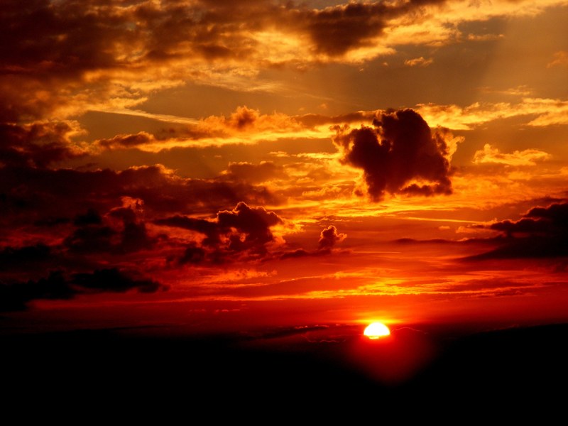 sunset sky sun cloud twilight east red 4k