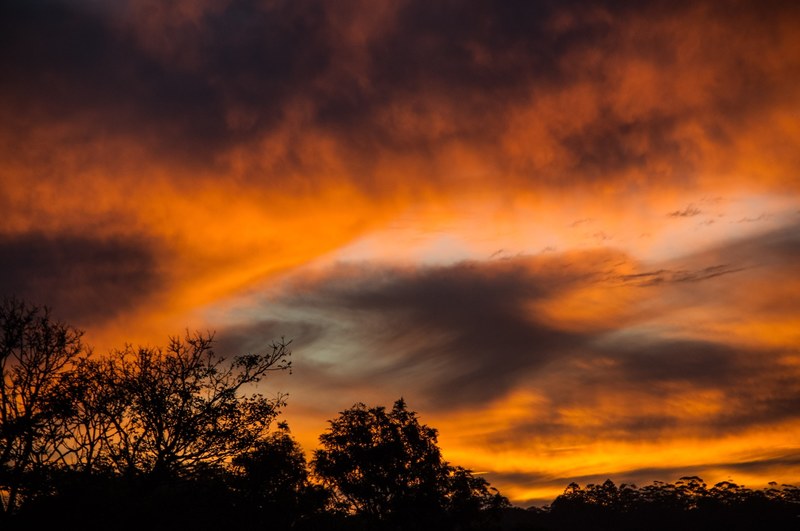 sunset sky clouds orange grey dramatic australia 4k