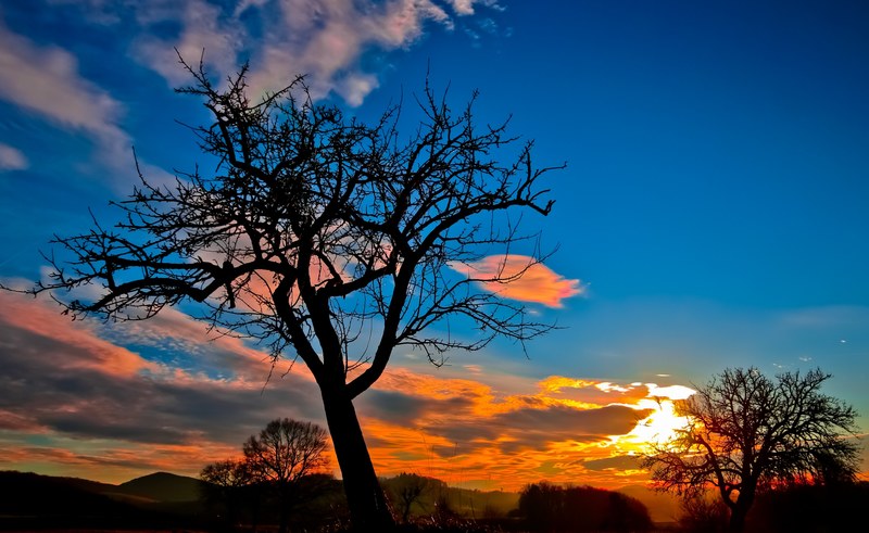 sunset evening sky afterglow clouds sky landscape 4k