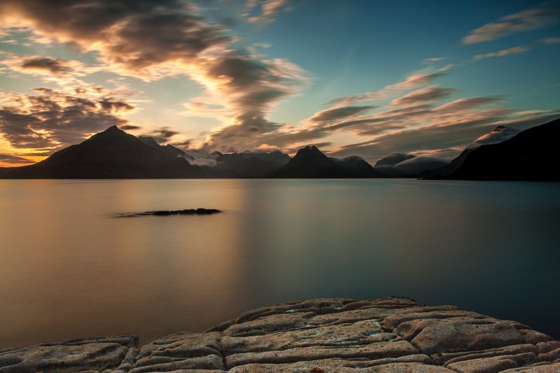 sunset clouds lake rest sunny twilight meditation 4k