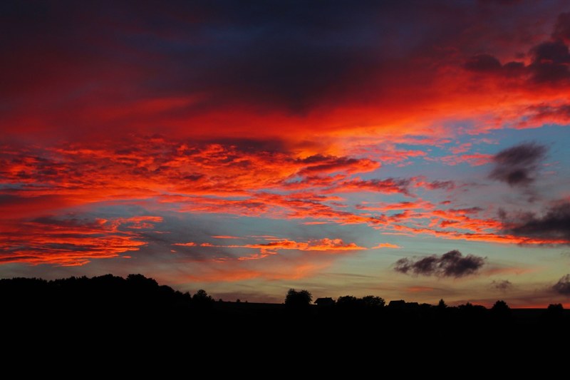 sunset clouds afterglow abendstimmung at dusk red 4k