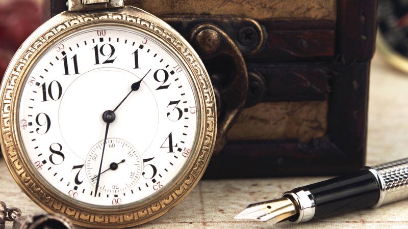 vintage, clock, dial, box, pen, necklace, keychain, 4k