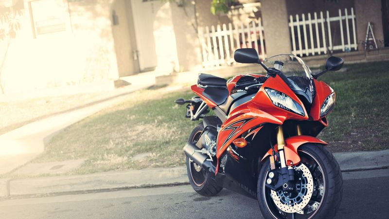 yamaha, yzf-r6, red, motorcycle, 4k
