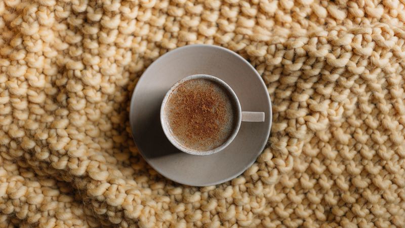coffee, cup, cinnamon, aerial view, 4k