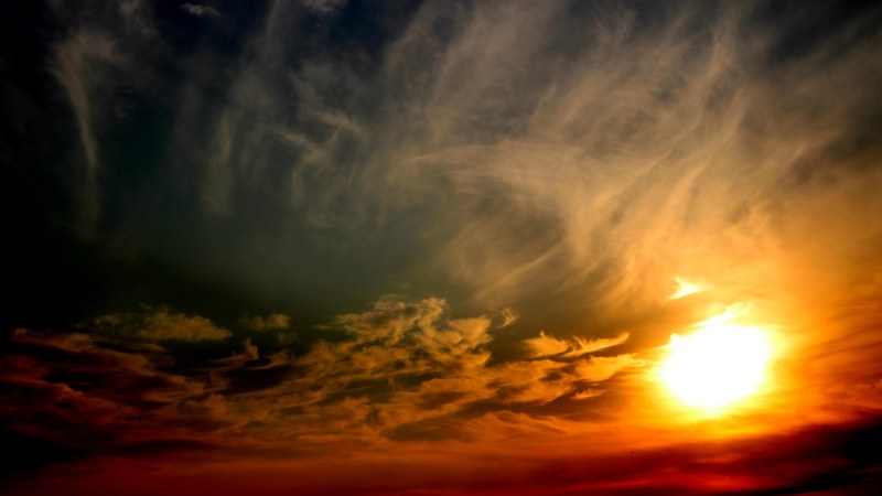 sun sunset sky cloud red 4k