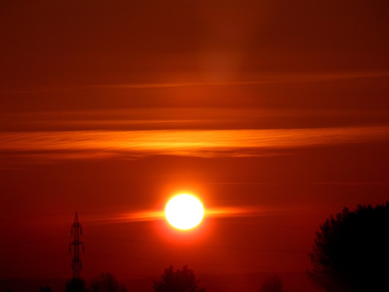 sun sky cloud red 4k
