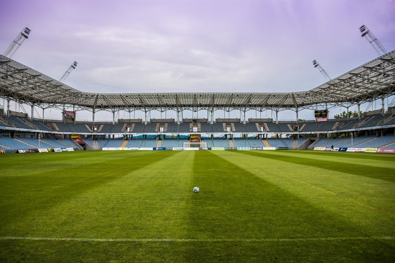 the ball stadion football the pitch grass game 4k