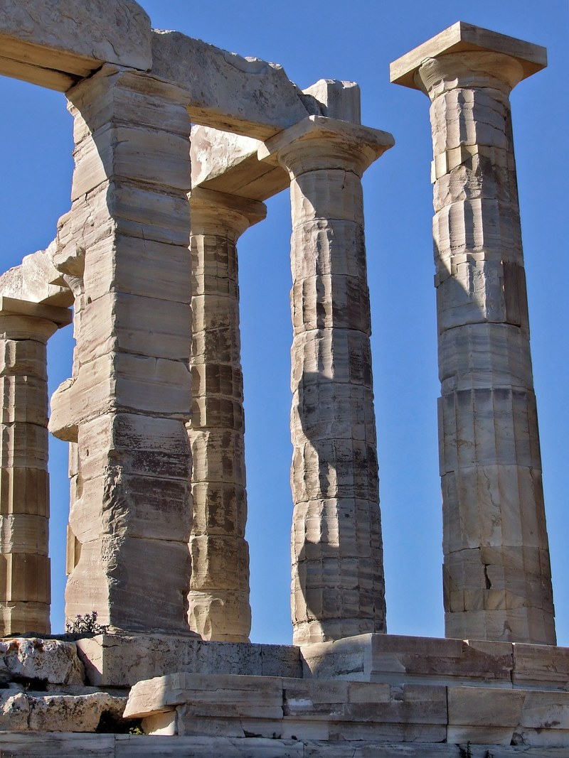 temple of poseidon ancient greek temple sounio 4k