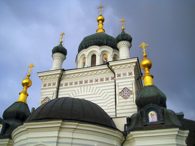 temple church gold dome orthodox cross crosses 4k