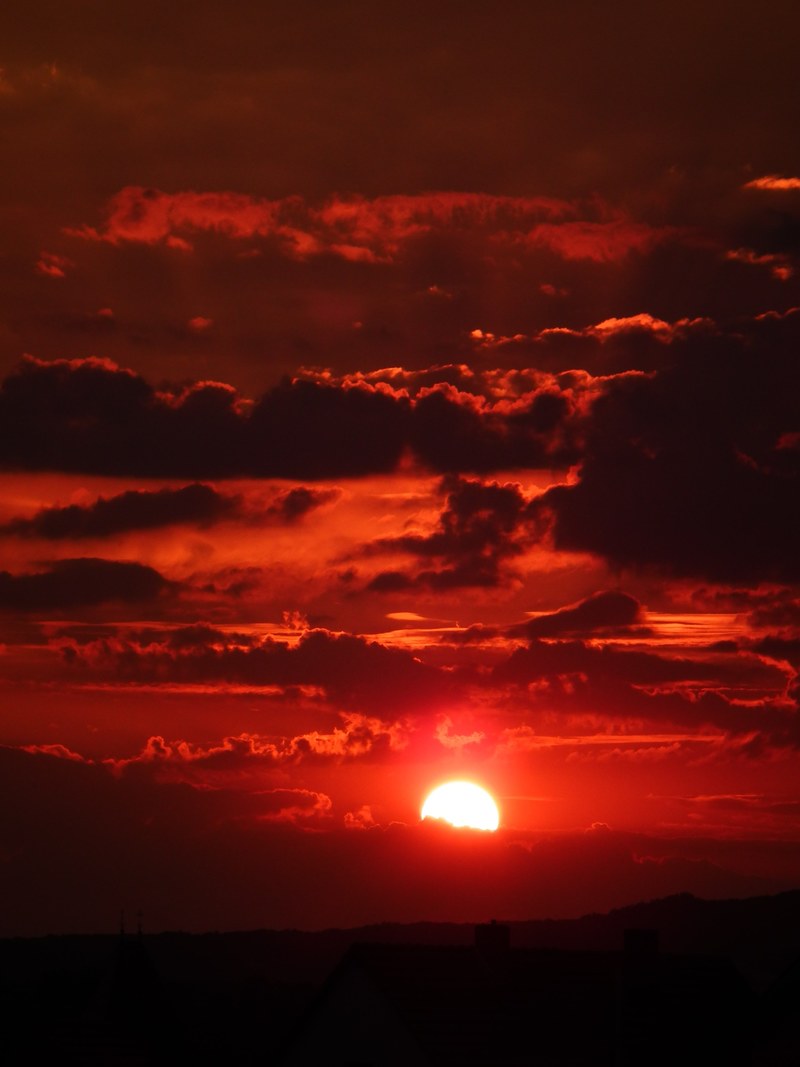 sun clouds sky red evening abendstimmung sunset 4k