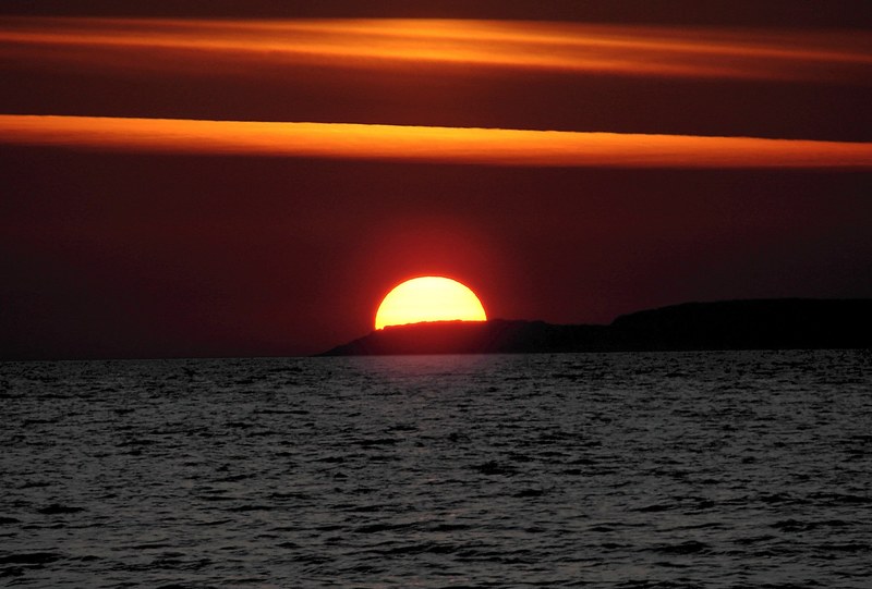 sun sunset abendstimmung sea water clouds 4k
