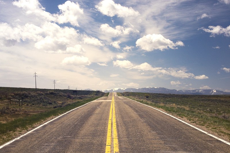street road horizon endless flatland america usa 4k