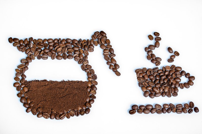 still life coffee beans coffee powder coffee cup 4k