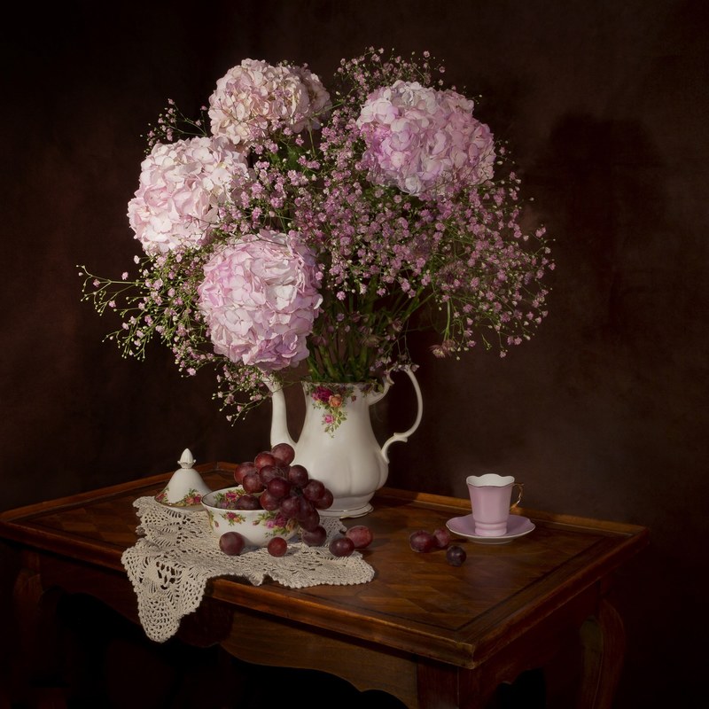 still lifes flowers hydrangea bouquet flowering 4k