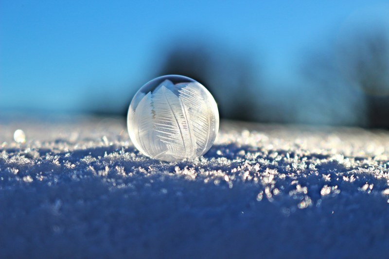 soap bubble bubble eiskristalle snow winter frozen 4k