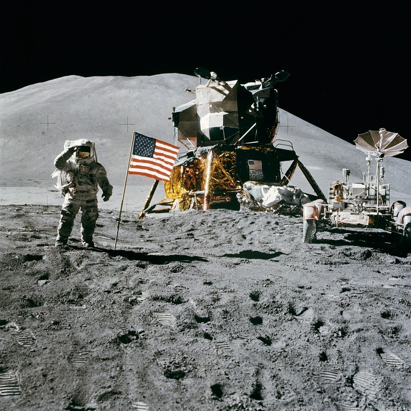 space station moon landing apollo 15 james irwin 4k