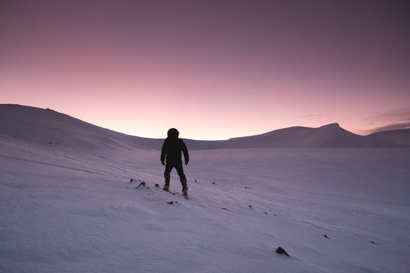 snow sunset hiking cold winter landscape winter 4k