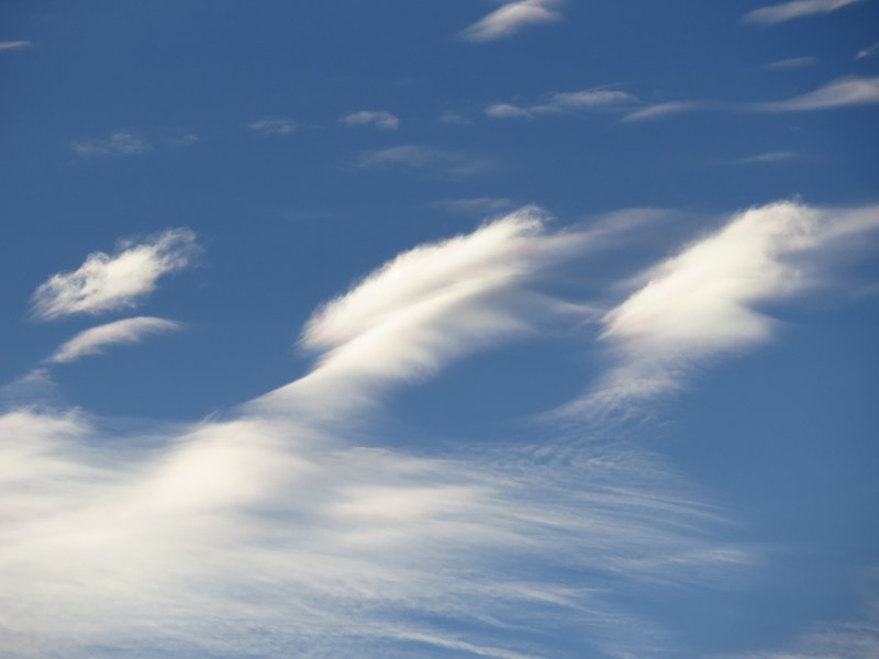 sky clouds blue cloud contrail clear sunny 4k
