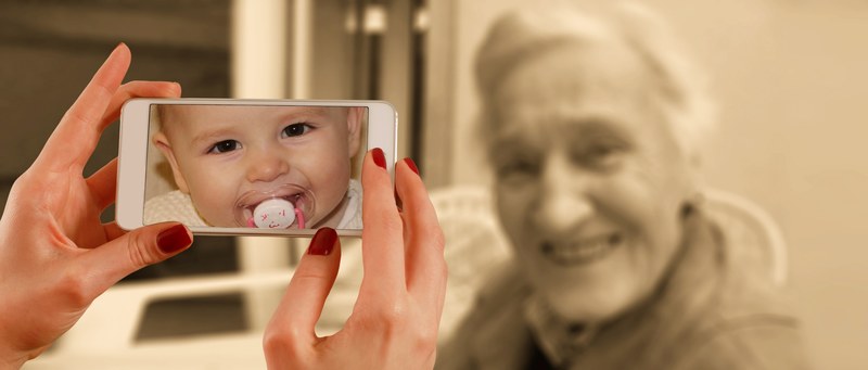 smartphone face woman old baby young child youth 4k