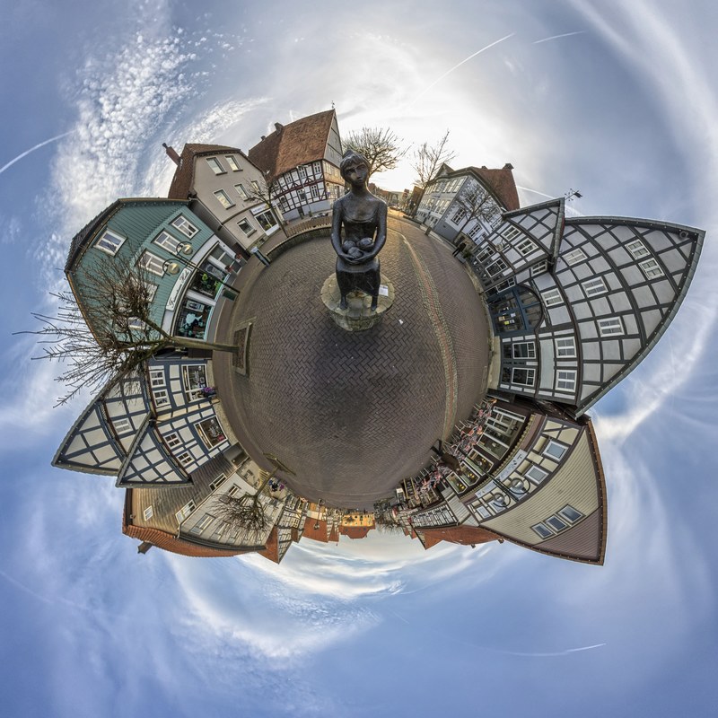 small planet little planet village planet 4k