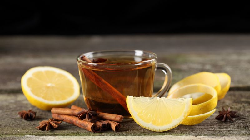 lemon, tea, cinnamon, cup, 4k