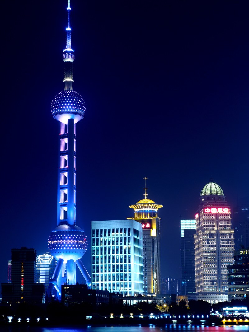 shanghai oriental pearl tv tower night view 4k