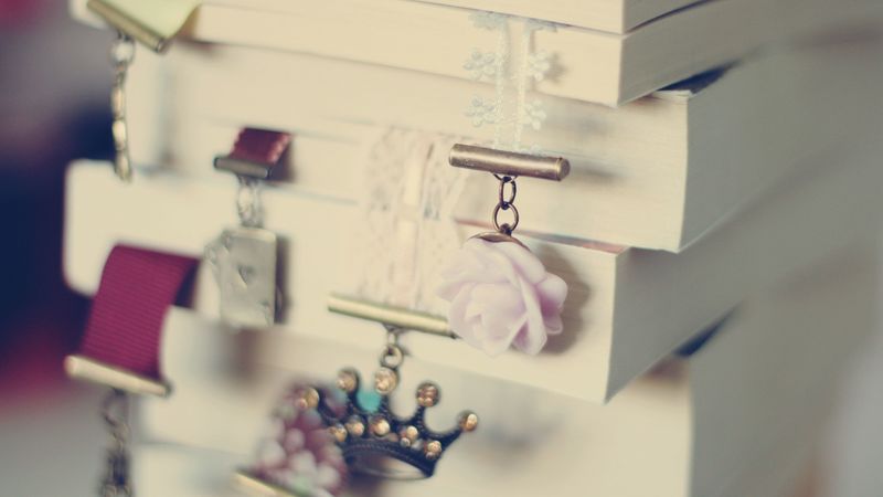 books, bookmarks, ornaments, 4k