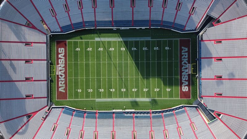 stadium, stands, aerial view, 4k