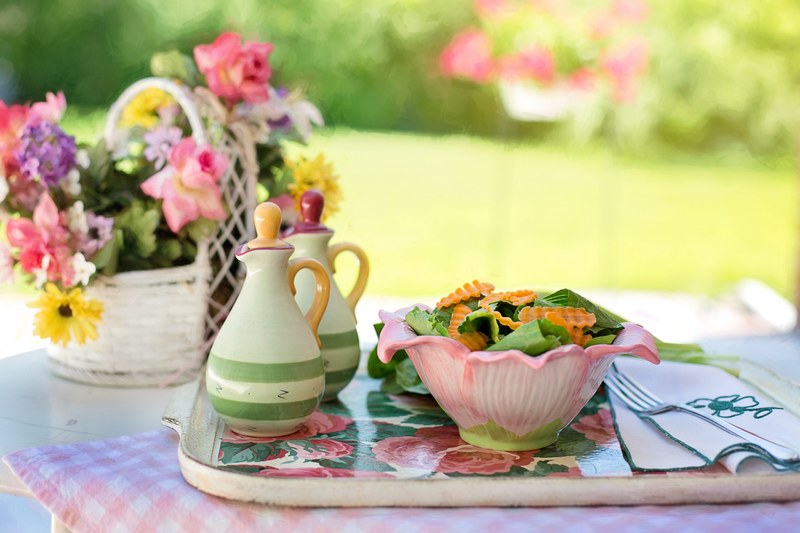 salad summer greens veggies lettuce summer lunch 4k