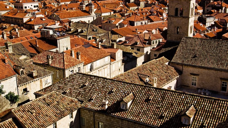 roofs orange roofs brown roofs dubrovnik croatia 4k