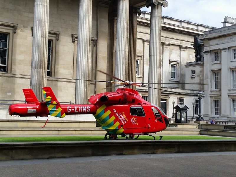 rescue helicopter red aircraft emergency 4k