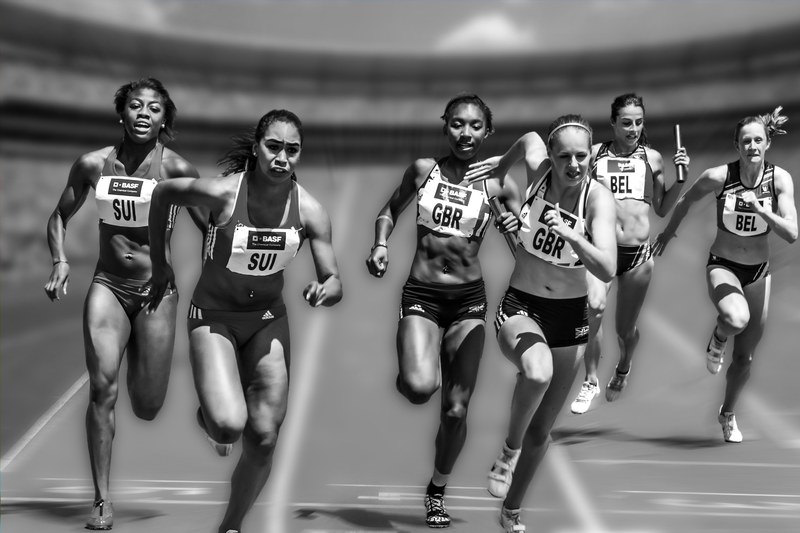 relay race competition stadium sport run athletics 4k