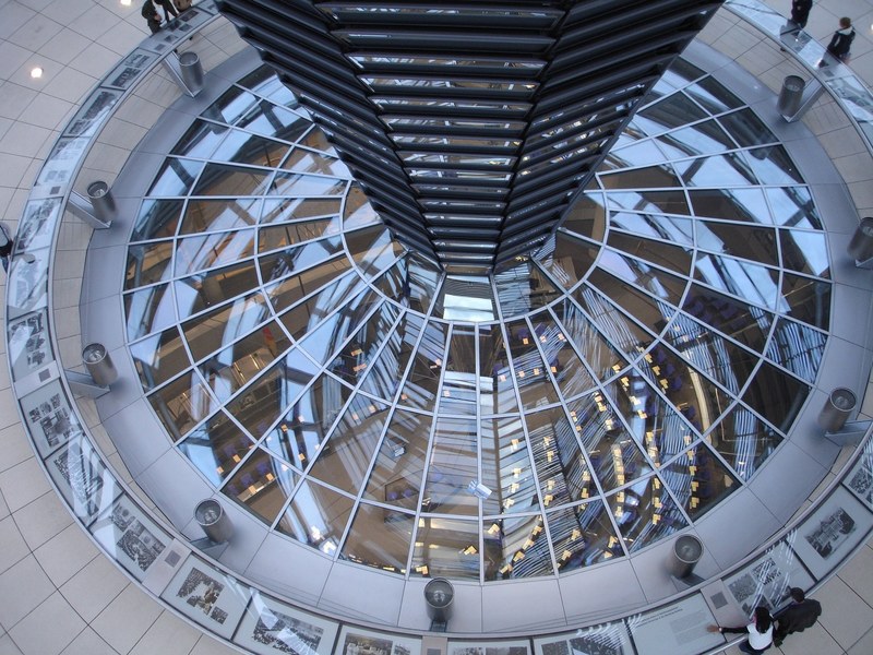 reichstag berlin dome glass building glass dome 4k