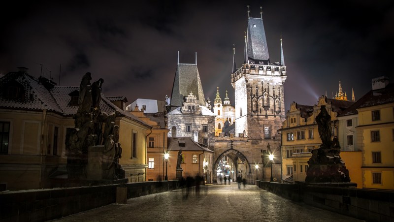 prague czech republic city river castle 4k