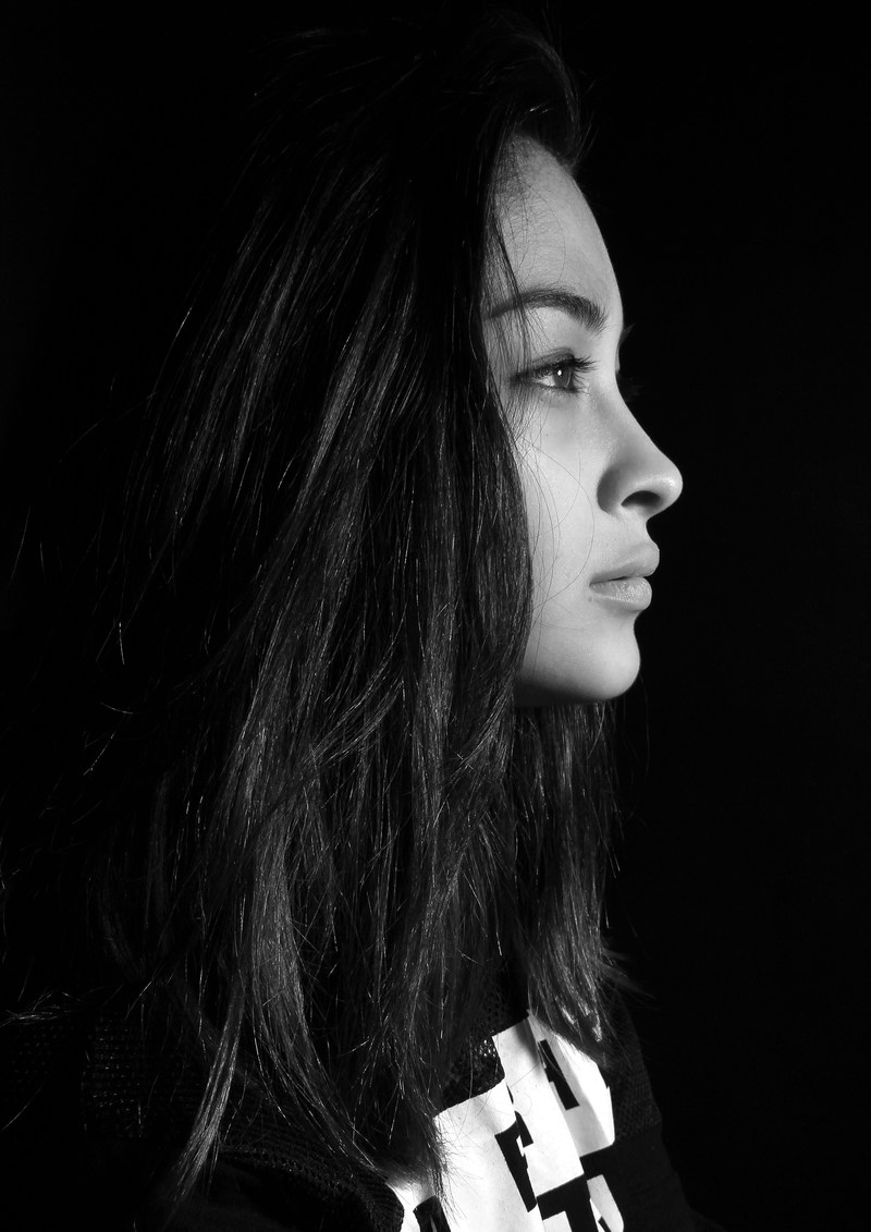 portrait photography profile face one nose light 4k