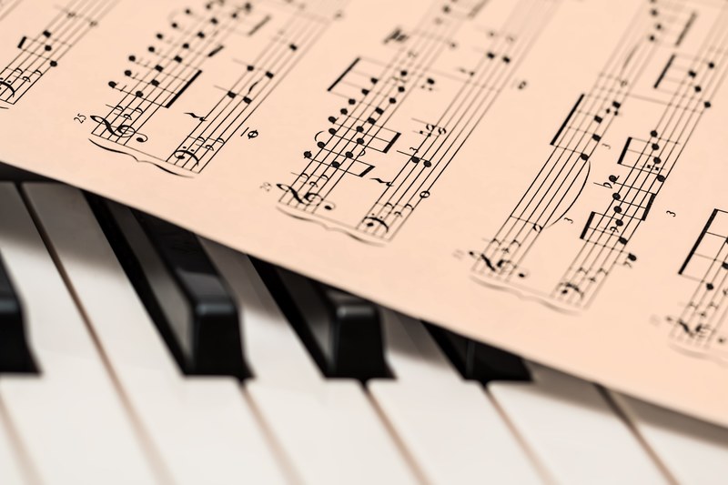 piano music score music sheet keyboard piano keys 4k
