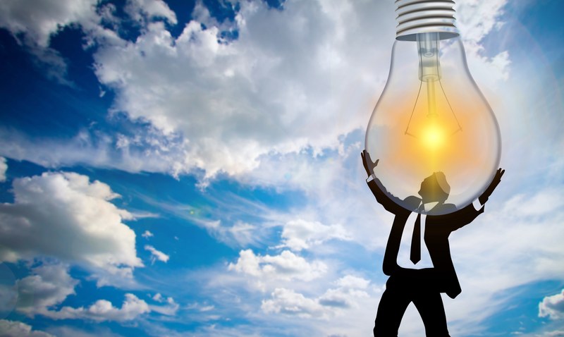 person pear light bulb sun solar energy light 4k