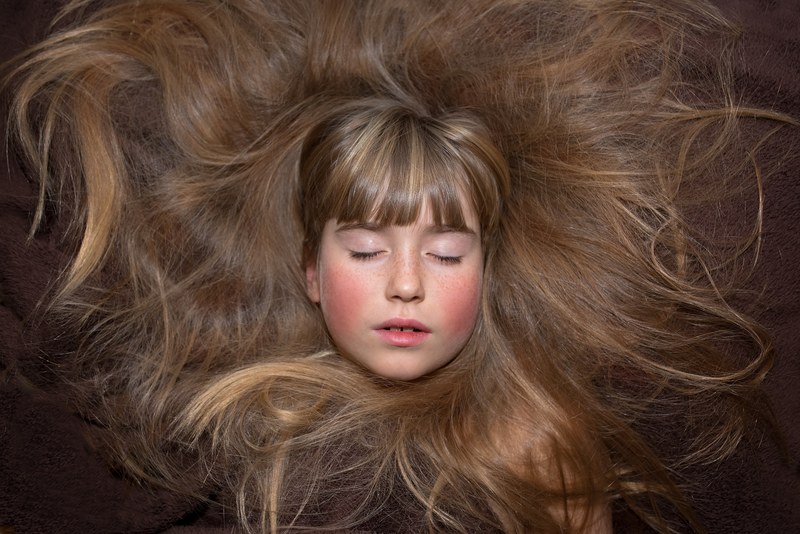 person human female girl face hair eyes closed 4k