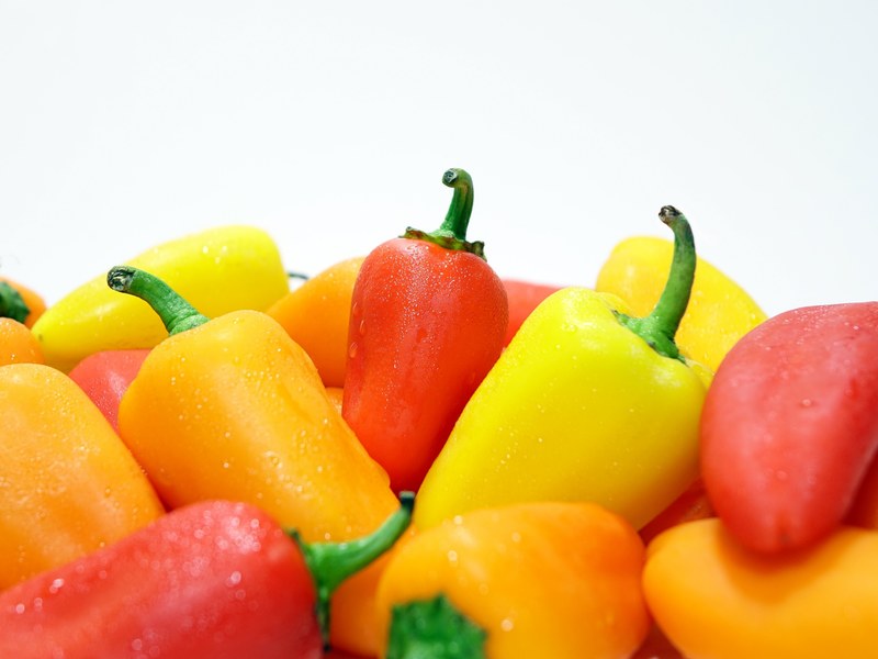 pepper yellow red orange paprika salad food 4k