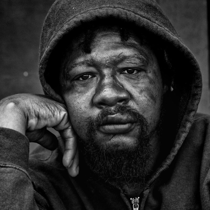 people portrait homeless male high resolution gaze 4k