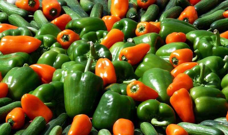 paprika vegetables food market green green peppers 4k